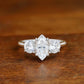 1.00 ct Three Stone Marquise Cut Lab Grown Diamond Engagement Ring