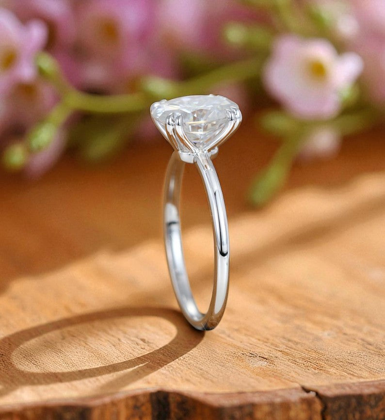 2.50 ct Oval Cut Lab Grown Diamond Solitaire Engagement Ring