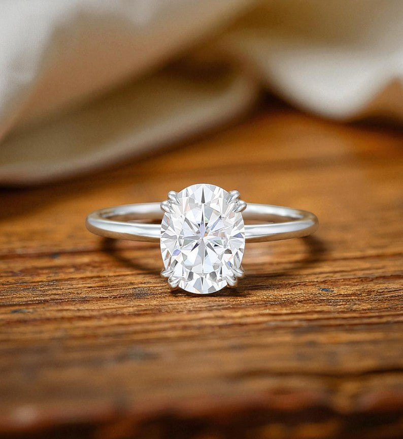 2.50 ct Oval Cut Lab Grown Diamond Solitaire Engagement Ring