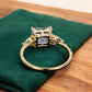 2.350 ct Princess Cut Lab Grown Diamond Engagement Ring • Three Stone Bridal Ring
