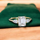 2.10ct Emerald Cut Lab Grown Diamond Engagement Ring • 3-Stone