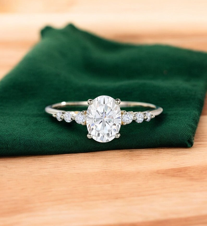 1.660CT Oval Lab Grown Diamond Engagement Ring