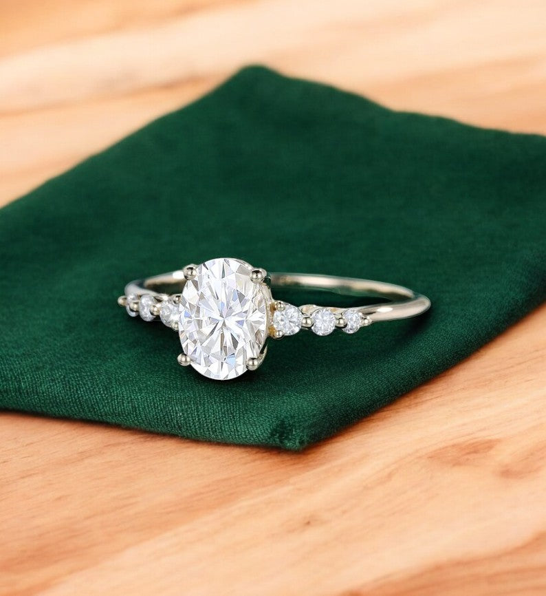 1.660CT Oval Lab Grown Diamond Engagement Ring