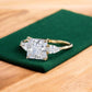2.350 ct Princess Cut Lab Grown Diamond Engagement Ring • Three Stone Bridal Ring
