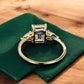 2.10ct Emerald Cut Lab Grown Diamond Engagement Ring • 3-Stone