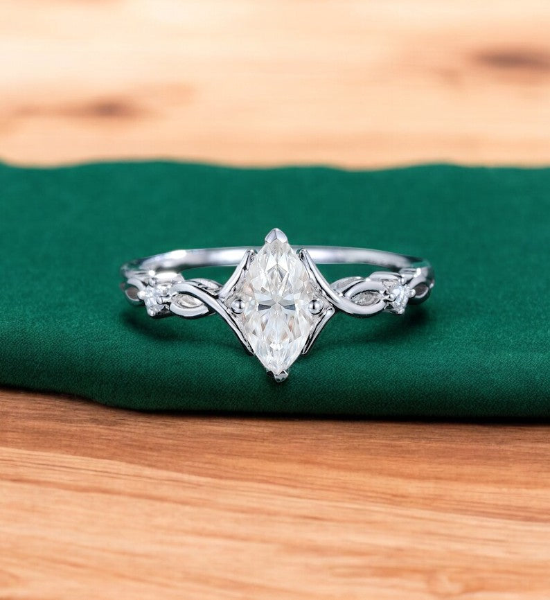 0.536ct Marquise Lab Grown Diamond Engagement Ring