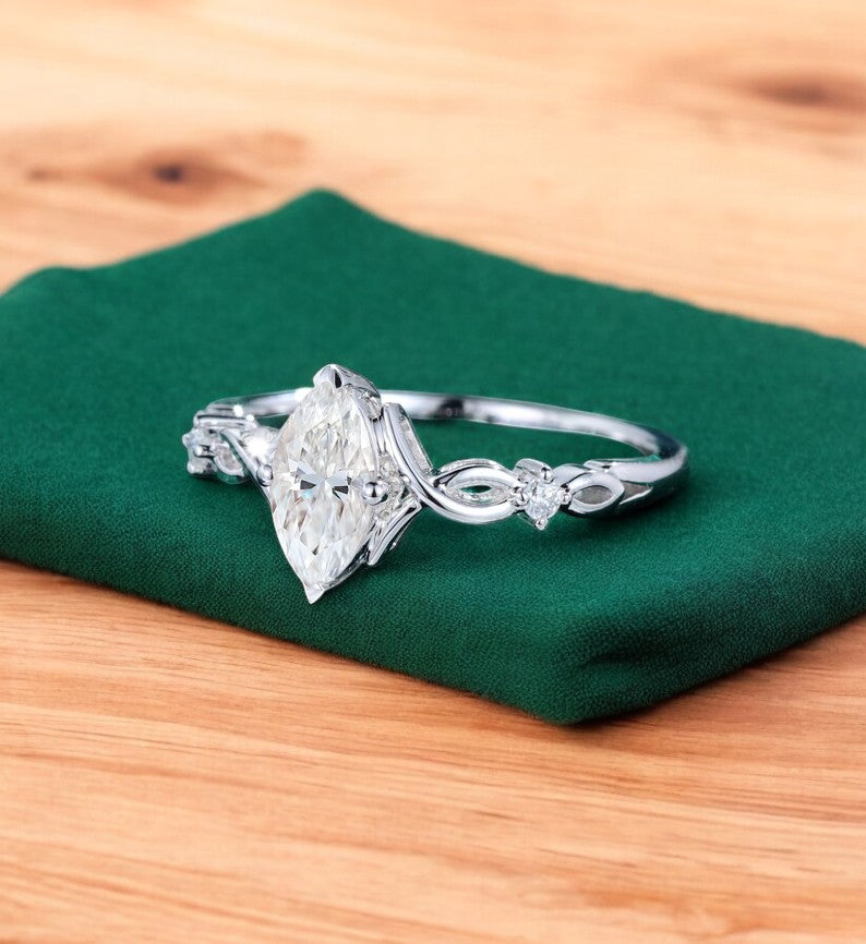 0.536ct Marquise Lab Grown Diamond Engagement Ring