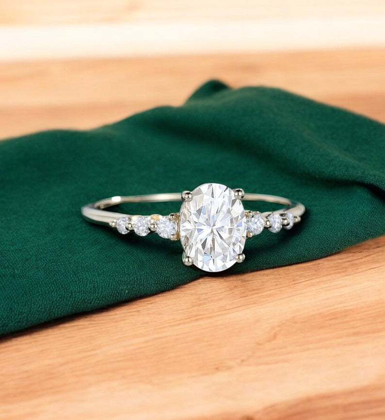 1.660CT Oval Lab Grown Diamond Engagement Ring