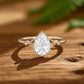 2.0ct Pear Cut Lab Grown Diamond Engagement Ring • Vintage Art Deco Inspired Ring