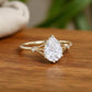 2.0ct Pear Cut Lab Grown Diamond Engagement Ring • Vintage Art Deco Inspired Ring