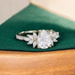 1.25 ct Pear Cut Lab Grown Engagement Ring • Vintage Floral Cluster Bridal Ring