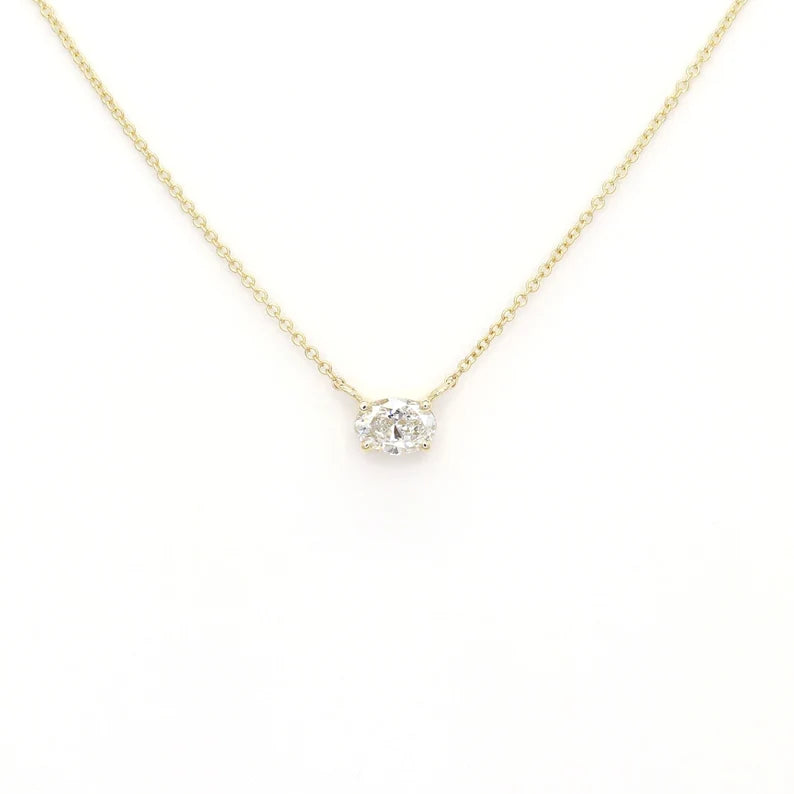 0.500ct Oval Cut Lab Grown Diamond Solitaire Necklace
