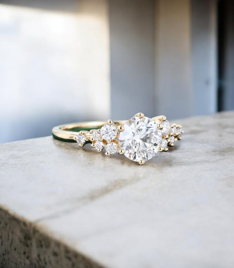 1.00ct Round Cluster engagement ring