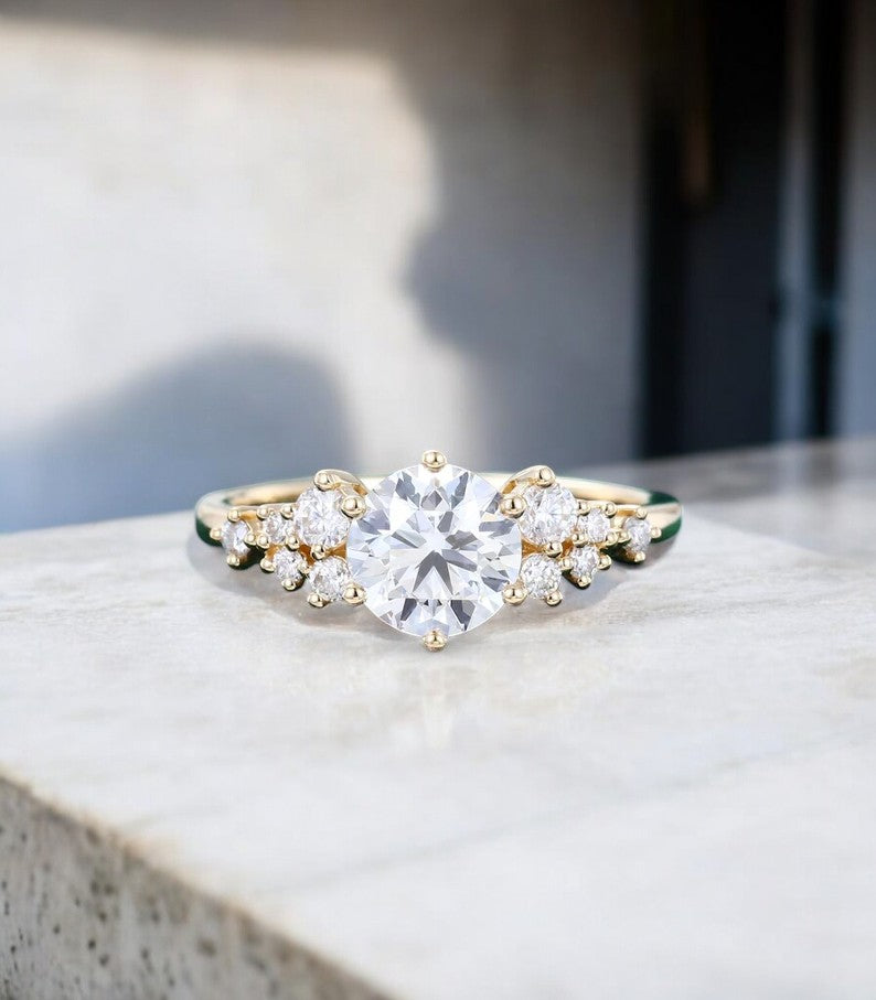 1.00ct Round Cluster engagement ring