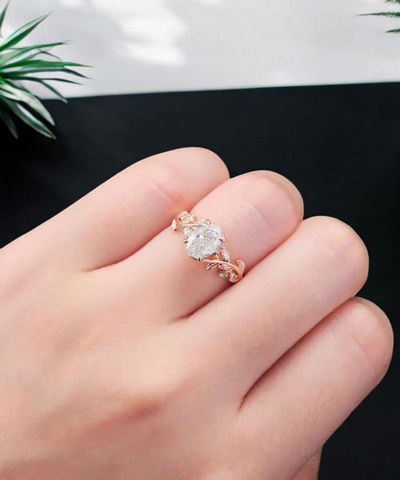 1.360 ct Vintage Oval Diamond Engagement Ring