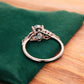 1.360ct Oval Cut Lab Grown Diamond Engagement Ring • Vintage Leaf Art Deco Bridal Ring