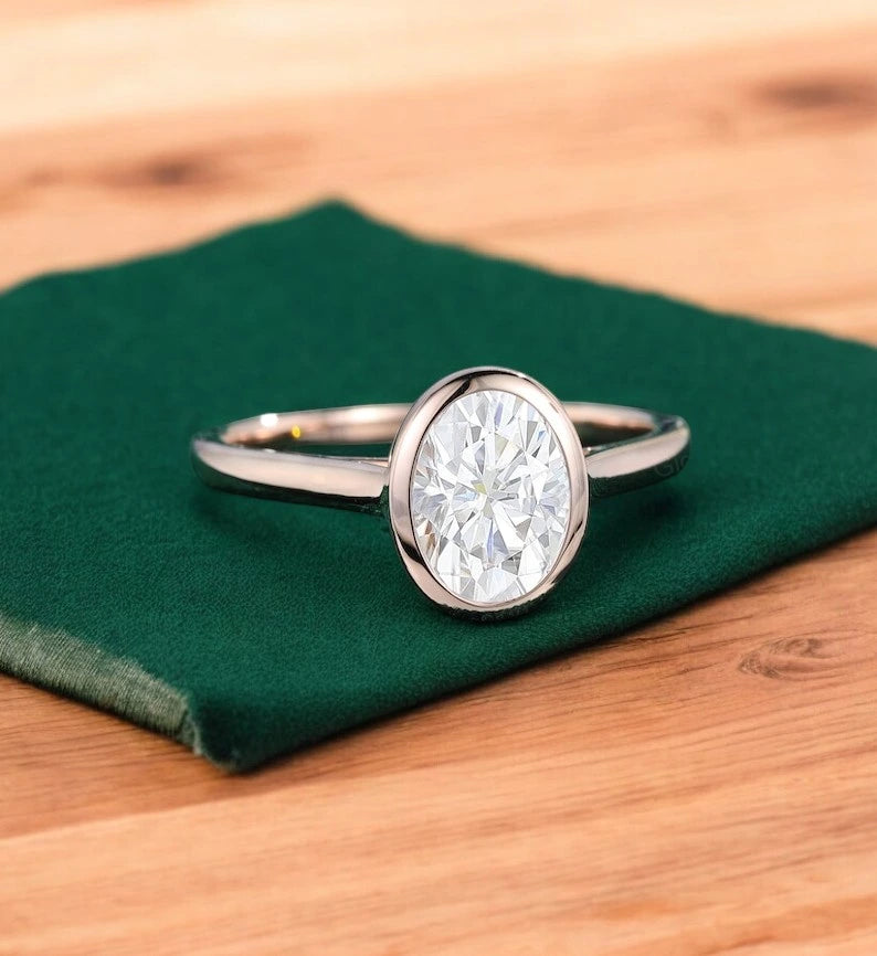 1.25 Ct Oval-Cut Lab Diamond Ring – Rose Gold Solitaire Elegance