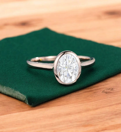 1.25 Ct Oval-Cut Lab Diamond Ring – Rose Gold Solitaire Elegance