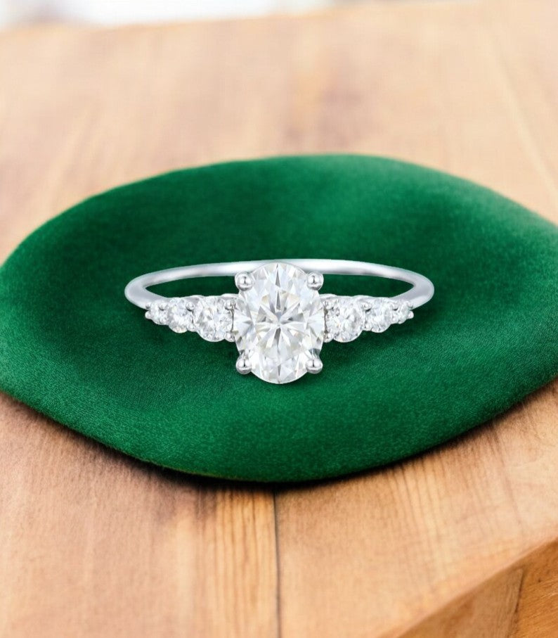 1.25 ct Oval Cut Lab Grown Diamond Engagement Ring • Vintage Inspired Wedding Ring