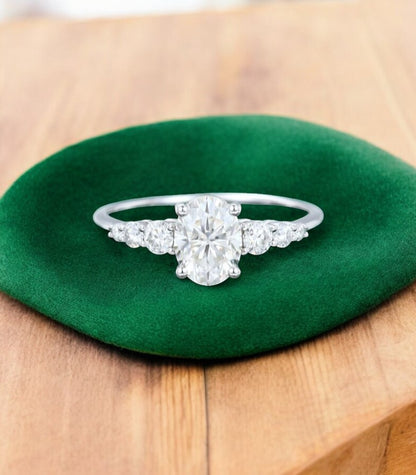1.25 ct Oval Cut Lab Grown Diamond Engagement Ring • Vintage Inspired Wedding Ring