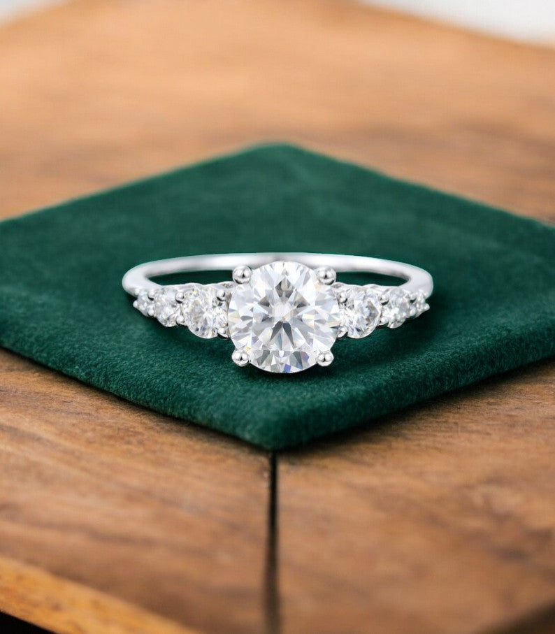 1.00 ct Round Cut Lab Grown Diamond Engagement Ring • Classic 14K/18K Gold Bridal Ring