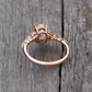 1.25 ct Oval Lab Grown Diamond Engagement Ring • Rose Gold Cluster Bridal Ring