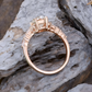 1.25 ct Oval Lab Grown Diamond Engagement Ring • Rose Gold Cluster Bridal Ring