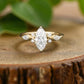 1.00ct Marquise Lab Grown Diamond Engagement Ring • Dainty Rose Gold Cluster Ring