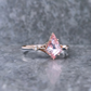1.35ct Kite Cut Lab Pink Sapphire Engagement Ring • Three Stone Rose Gold Ring