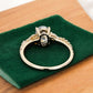 1.60ct Oval Lab Grown Diamond Engagement Ring, Leaf Art Deco Bridal Ring