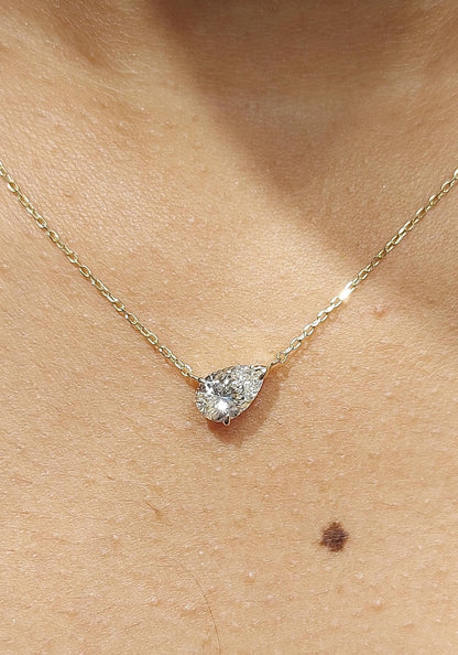 pear shaped diamond pendant necklace​

