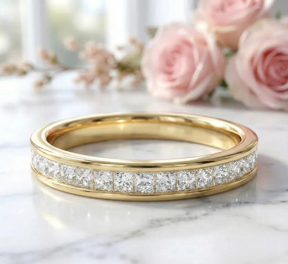 0.250Ct Princess Cut Lab Grown Diamond Wedding Band