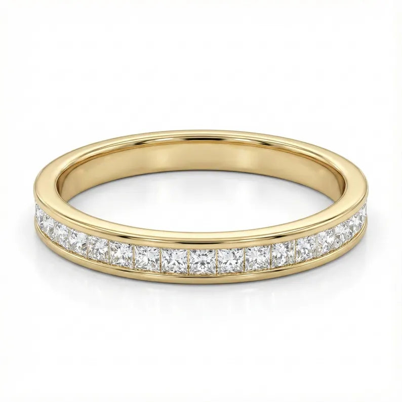 0.250Ct Princess Cut Lab Grown Diamond Wedding Band