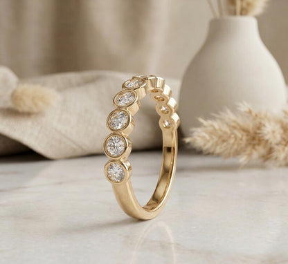 0.320 ct Diamond Half Eternity Ring - Bezel Set Lab Diamond Band
