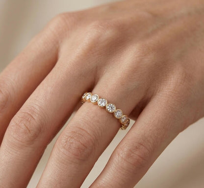0.320 ct Diamond Half Eternity Ring - Bezel Set Lab Diamond Band