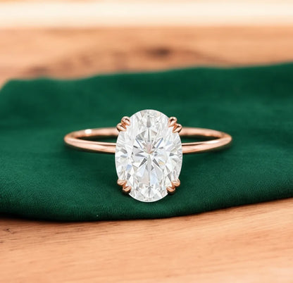 2.640 ct Vintage Oval Cut Moissanite Engagement Ring