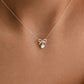 14K Rose Gold Heart Bow Necklace | Elegant Minimalist Jewelry