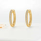 yellow gold pave diamond hoop earrings
