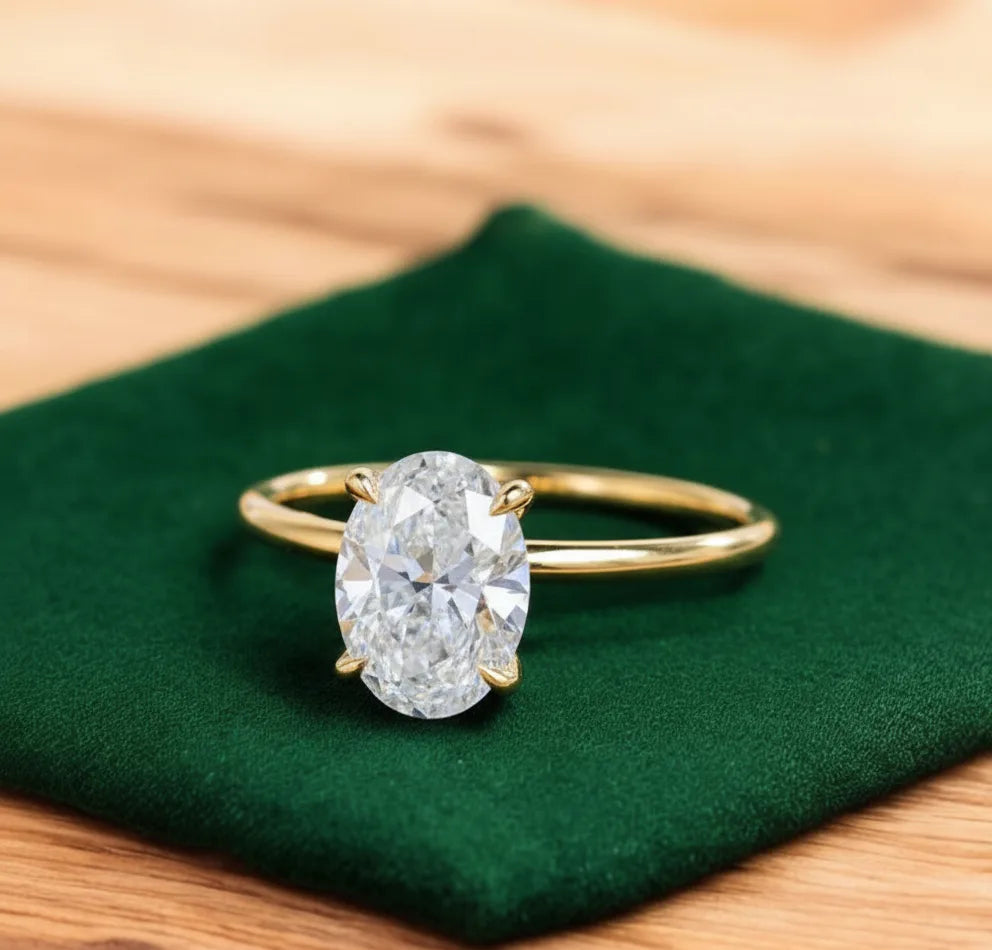 2.065 ct Oval Lab-Grown Diamond Ring – Solid Yellow Gold