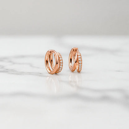 Lab-Grown Diamond Crossover Huggie Hoop Earrings – Elegant