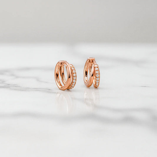 Lab-Grown Diamond Crossover Huggie Hoop Earrings – Elegant