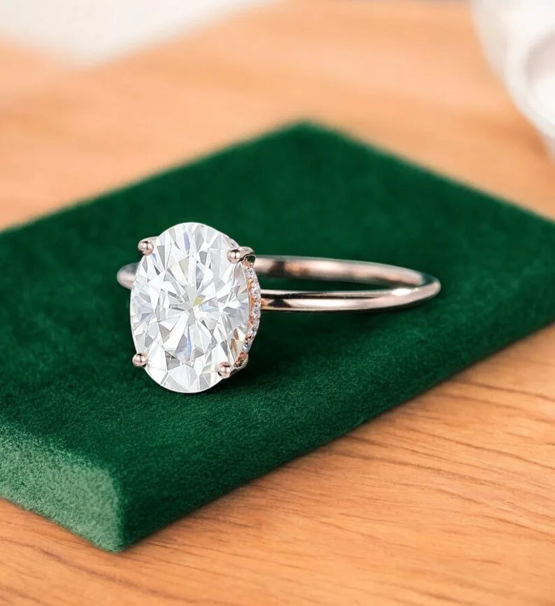 2.614 ct Oval Lab grown Diamond solitaire Engagement Ring