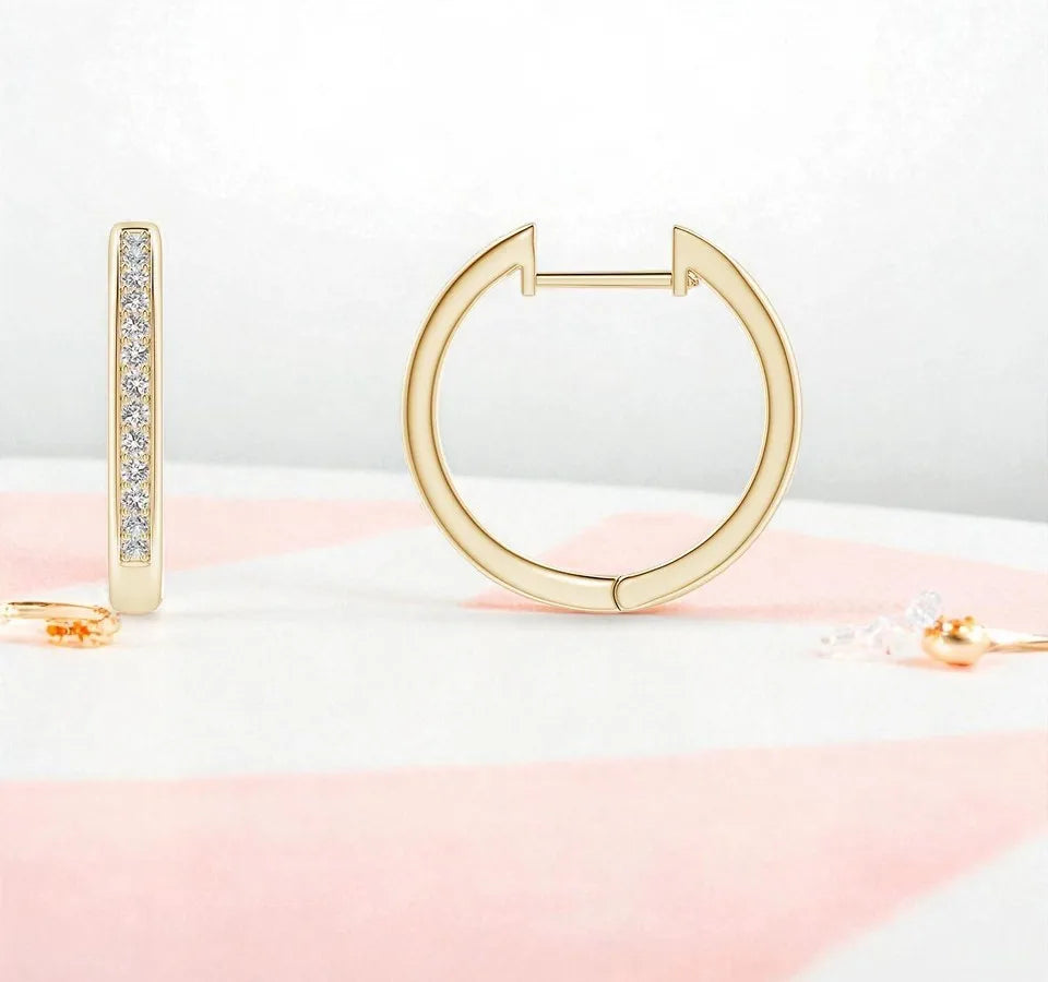 Pave-Set Lab Diamond Hoops 1.00 ct – 14K / 18K