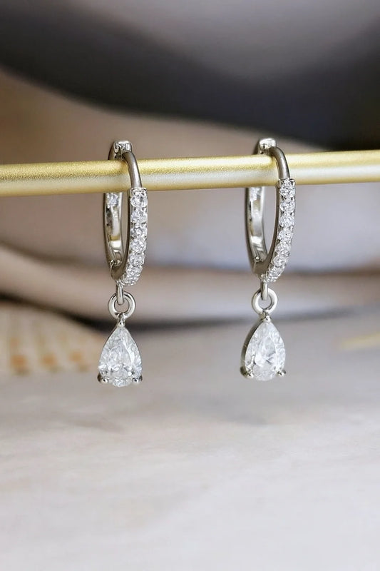 pear shaped diamond hoop earrings
