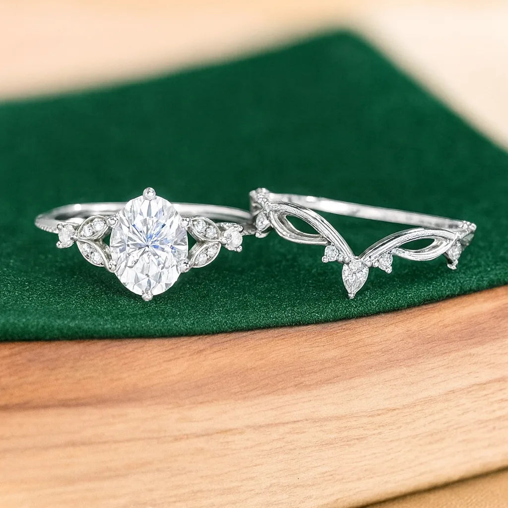 Oval Lab‑Grown Diamond Ring – 1.42 ct Engagement Set