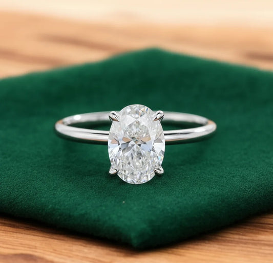 2.065 ct Oval Lab-Grown Diamond Ring – Solid Yellow Gold