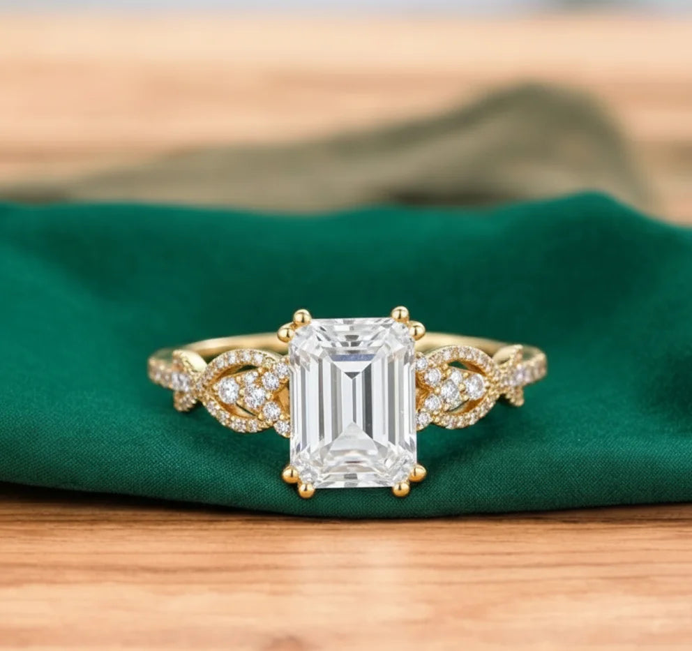 1.60ct Emerald Cut Lab Diamond Engagement Ring