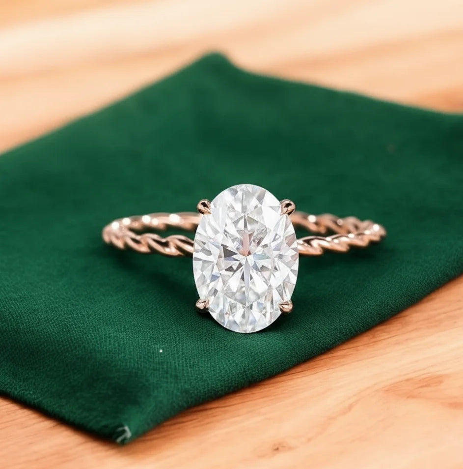 2.590 ct Oval cut Lab Grown Diamond Engagement Ring