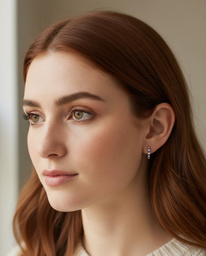 gold sapphire hoops
