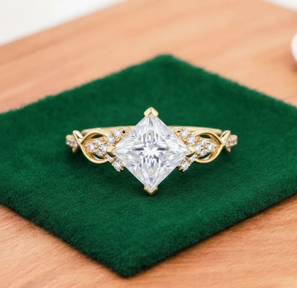 1.50 ct Princess Cut Lab-Grown Diamond Vintage Twist Ring